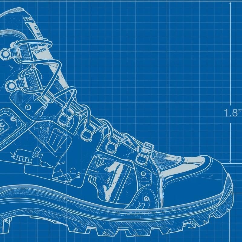 hiking boot blueprint style